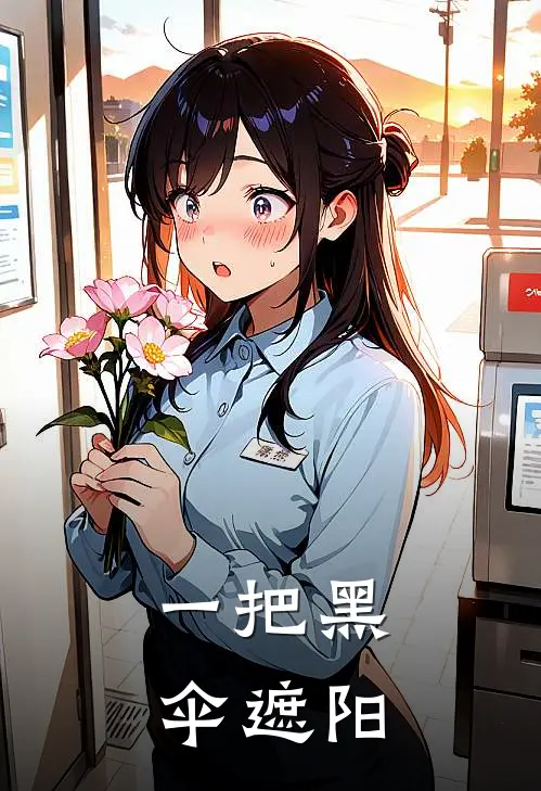 一把黑伞遮阳